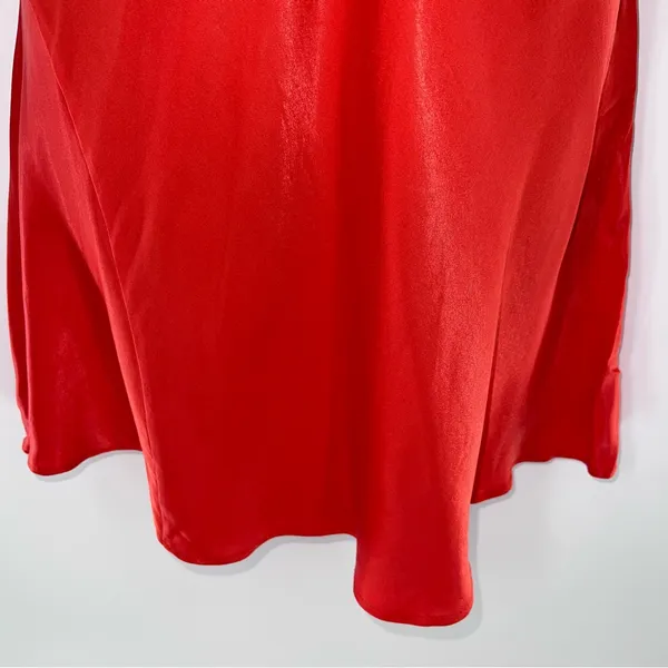 Zara Women’s Bright Orange Chemise Silky Satin Summer Slip Dress-Size L - Image 3