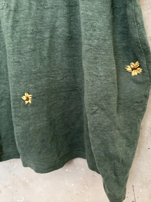 Sézane Joshua Linen T-Shirt in Jade - Image 5