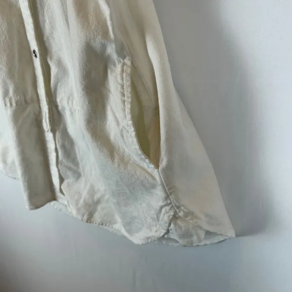 Free People White Sleeveless Button Down Shirt Top Frayed Edges Boho‎ S - Image 7