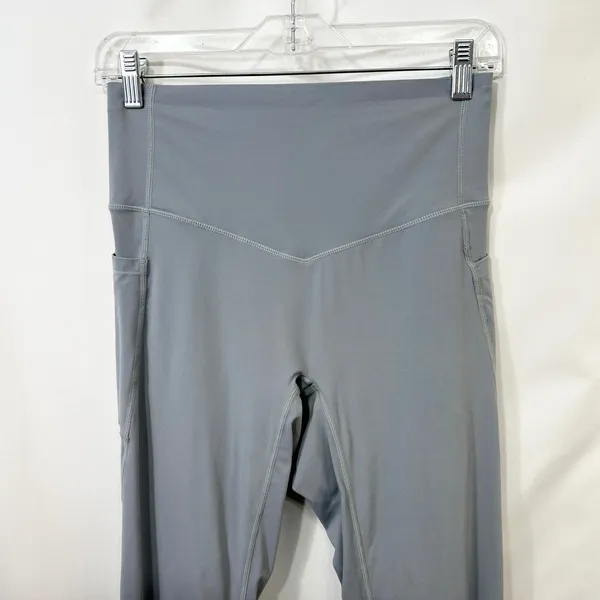 Halara Medium Leggings High Waisted Gray Side Pockets 7/8 Solid‎ Athleisure 704 - Image 2