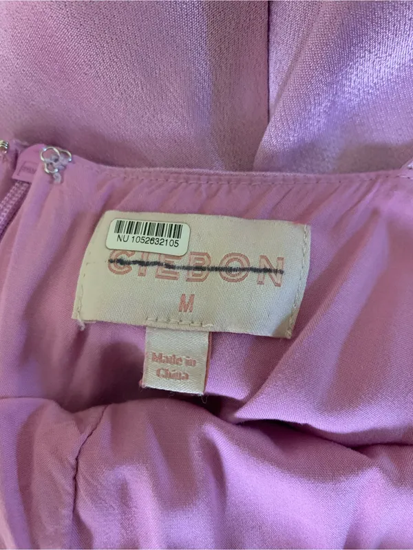 Ciebon Pink Satin Cowl Neck Slip Maxi Dress Medium - Image 4