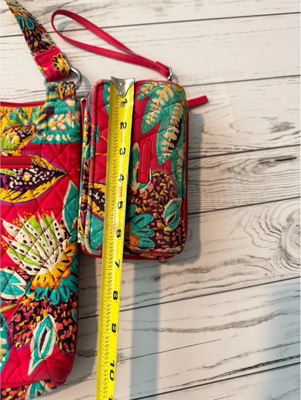 Vera Bradley Crossbody Bag & Wristlet Wallet Set Floral Butterfly - Image 4