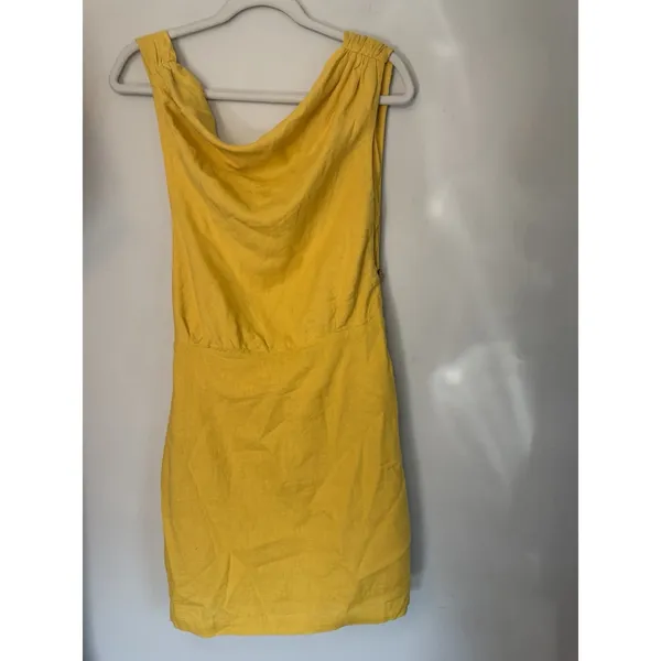 Free People Women’s A Little Extra Mini Dress Sz S Yellow Open Back S NWT $68 - Image 6