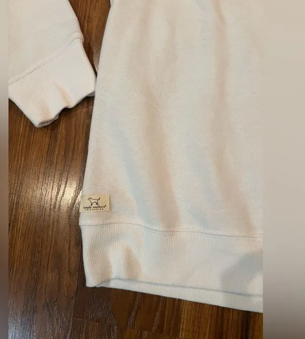 Simply Southern Tackle Breast Cancer Women’s Long Sleeve Snow Crewneck Sweater - Image 3