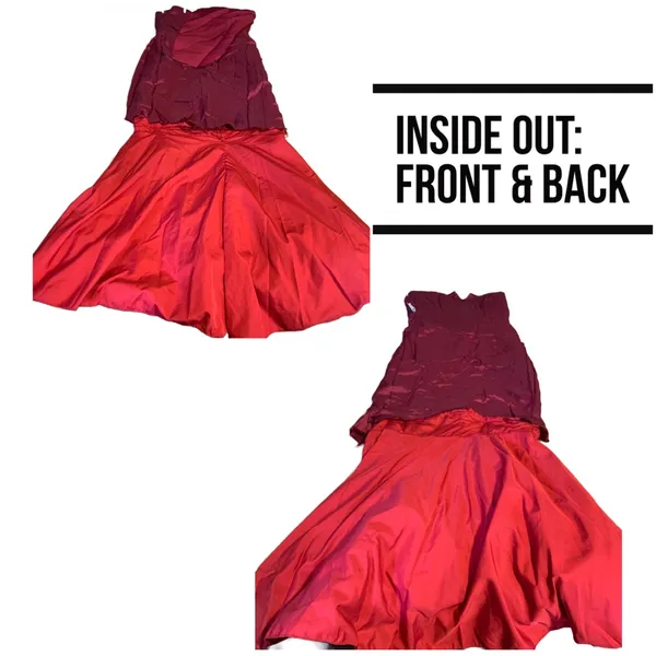 Belsoie Red & Black Strapless Mermaid Style Satin Beaded Gown (6) - Image 12