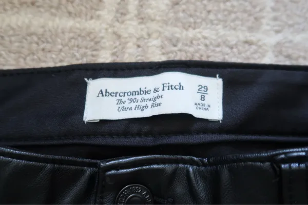 Abercrombie 90s Straight Ultra High-Rise Vegan Leather Pants - Image 2