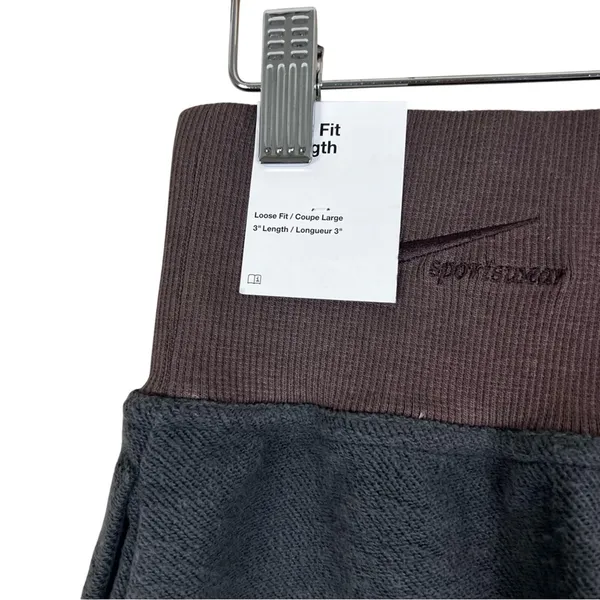 NWT Nike Reverse French Terry Baggy Shorts Black Brown High Rise Athleisure Sz M - Image 5