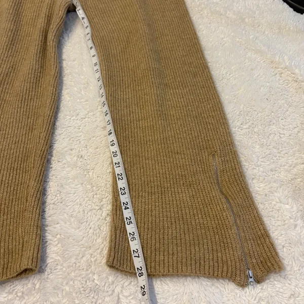 FP Movement Womens Ribbed Flare Knit Pants Tan Sz S Boho Indie Costal Casual - Image 5