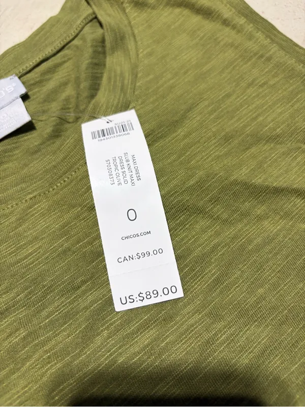 Chico’s NWT Sleeveless Olive Green Maxi Dress MSRP$89 0 4/6 - Image 3