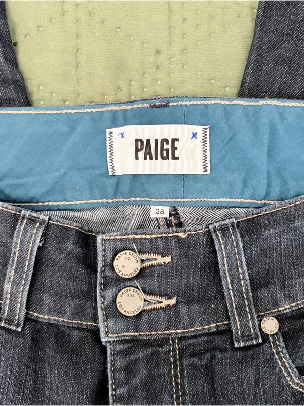 Paige Hidden Hills Straight Leg Jeans Size 28 Dark Wash Double Button - Image 6