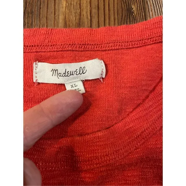 Madewell red orange tank top modal cotton blend‎ size XL - Image 4