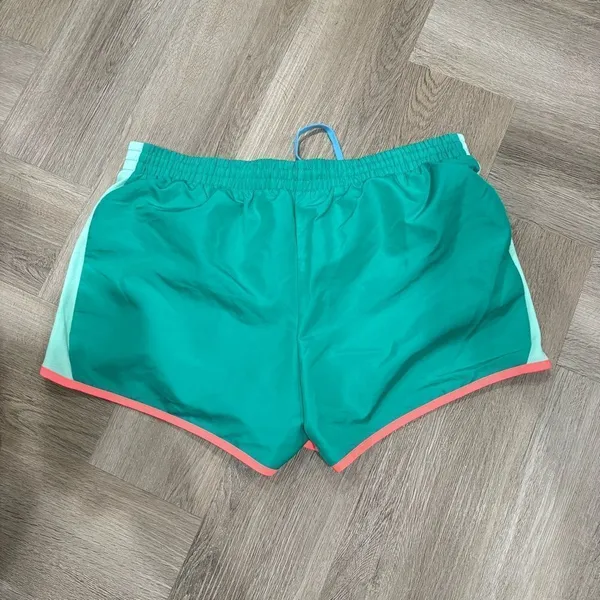 Danskin Women's Athletic Running Shorts Teal Coral Large - Image 6