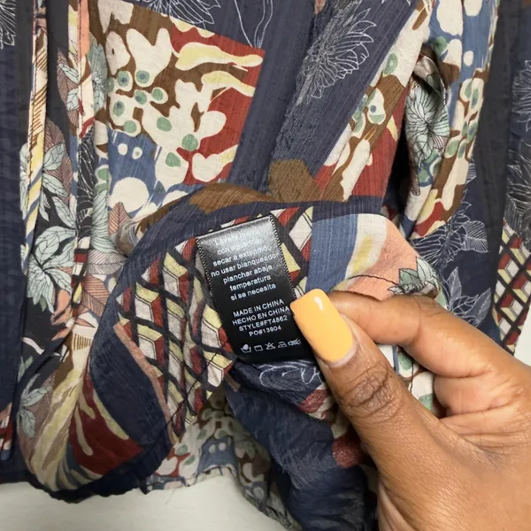 Fate Anthropologie‎ Women Cotton Boho Top Small Patchwork Western Prairie - Image 8