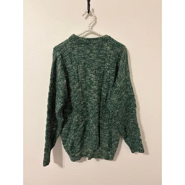 Vintage Enzo Lorenzo Sweater Size XL Green Chunky Knit Pullover Jumper Cozy Top - Image 7