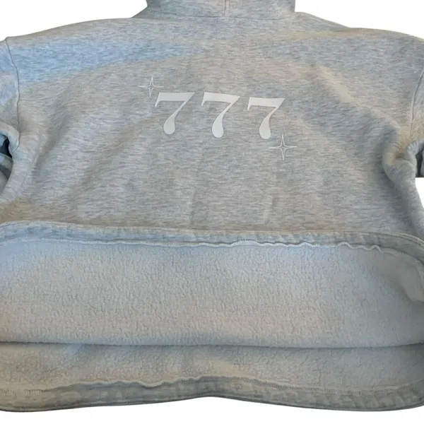 ​Princess Polly 777 Angel‎ Number Grey Oversized Hoodie Fleece Pullover Jumper - Image 3