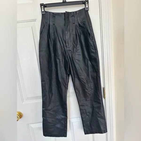Abercrombie & fitch leather pants straight leg - Image 2