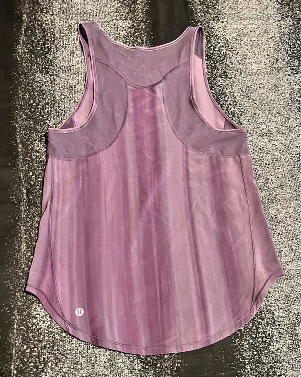 Womens sz4 Lululemon Sculpt Tank II– Brushed Spray Dye White Purple Ink - Image 2