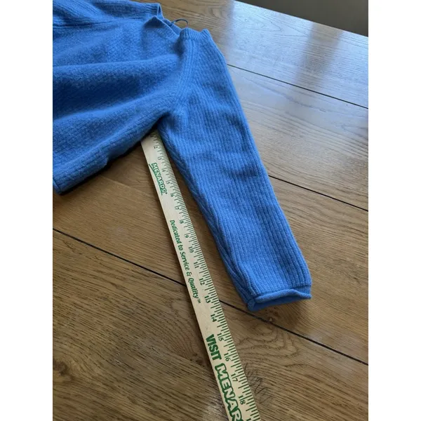 Part Two Women‎ Size Large Wool Blend Crop Sweater Blue Long Sleeve Stretch City - Image 7