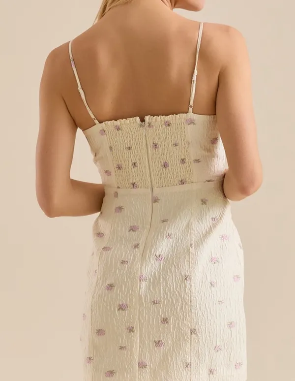 Altar’d State Ivory/Pink Lainey Floral Mini Dress Size Medium - Image 7