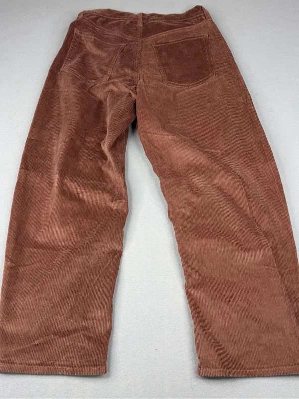 Old Navy Womens 2 Mauve Corduroy Barrel Ankle Pants High Rise Stretch NWT - Image 3