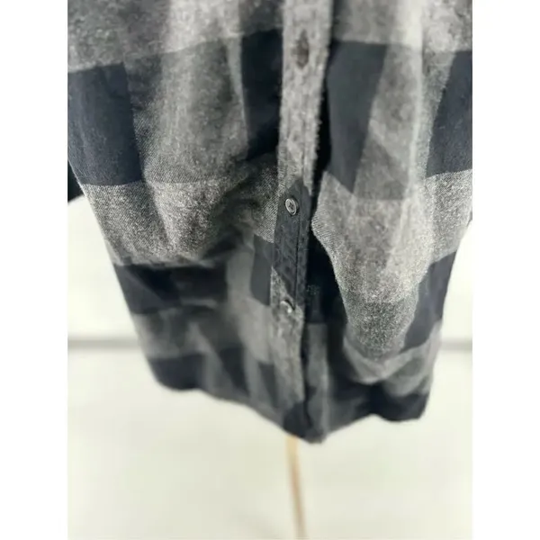 Aritzia Wilfred Free Black Gray Plaid Shirt Dress Long Sleeve Size S - Image 7