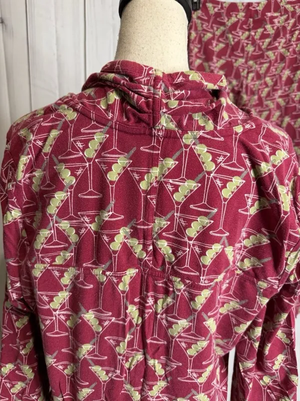 Soma Personality PJs Long Sleeve Pajama Pant Set Martini Olives Top: XL Pants: L - Image 7