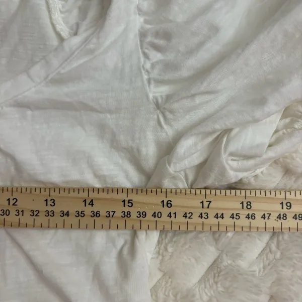 By Anthropologie Puff Sleeve Scoop Neck Top Size M White Cotton - Image 5