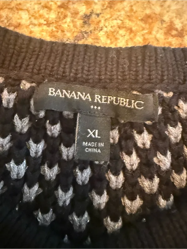 Banana Republic Womens XL Knit Button Front Geometric sweater Cardigan Pockets - Image 6