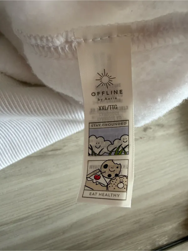 Offline by Aerie Cloud Fleece Sweatshirt White XXL NWT - Image 7