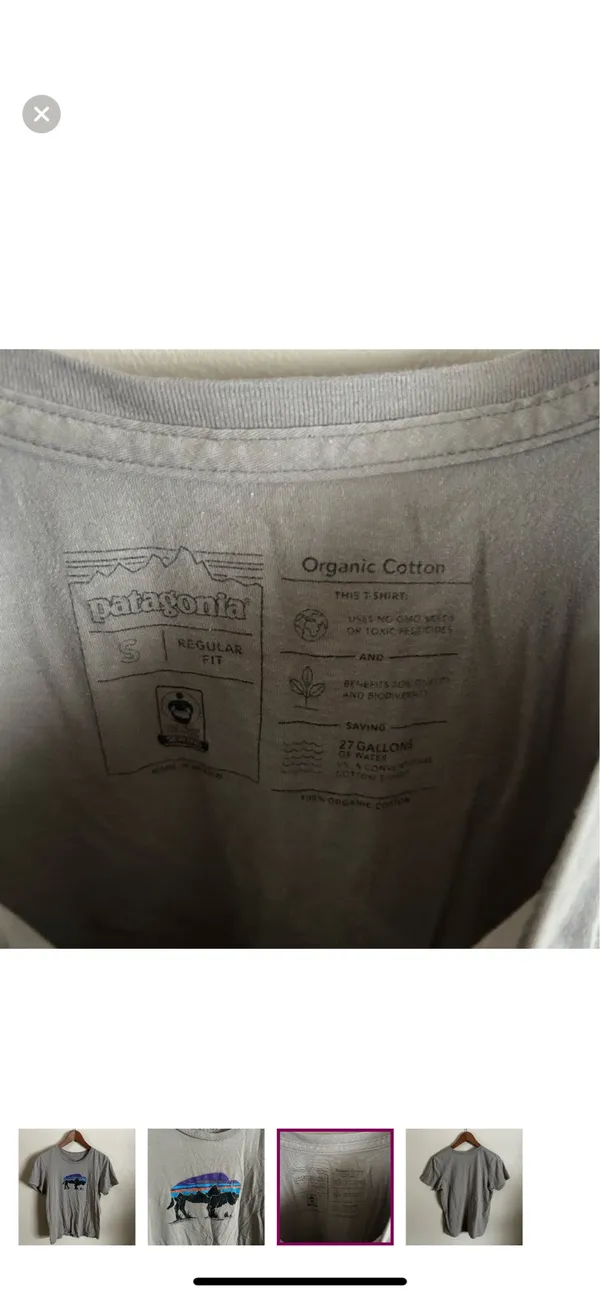 Patagonia | Buffalo 100% organic cotton regular fit gray graphic tee - Image 3