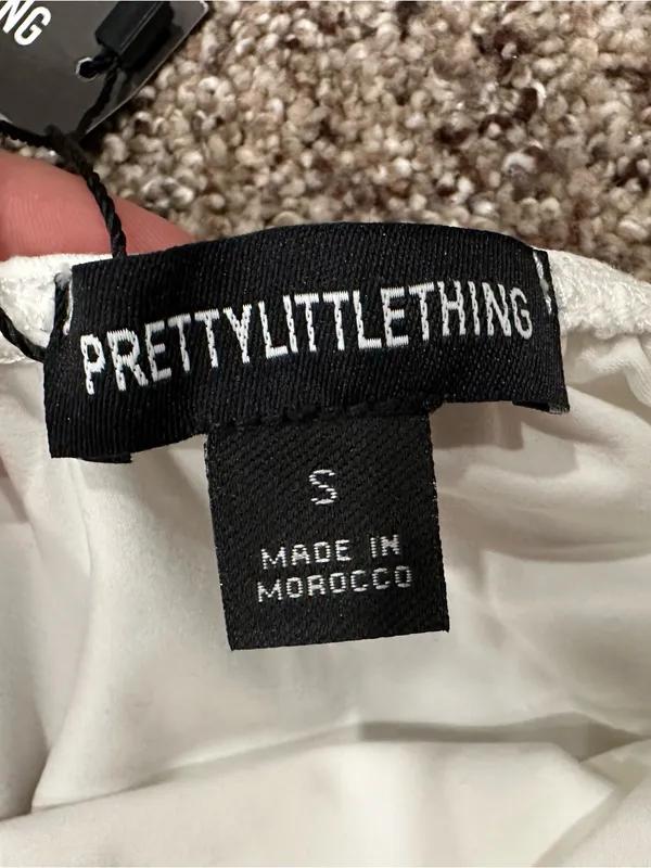 PrettyLittleThing Petite White Soft Touch One Shoulder Ruched Mini Dress Small S - Image 4