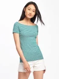 Old Navy Striped white and green blue top size xs/s - Image 3