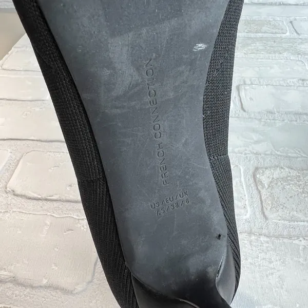 French Connection Kitten Heels Womens 7.5 Black Pointed Closed Toe‎ Solid Knit - Image 10
