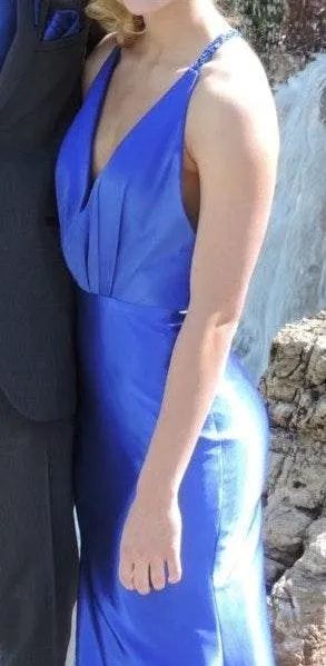 Custom Royal Blue Prom Dress Size 0 - Image 2
