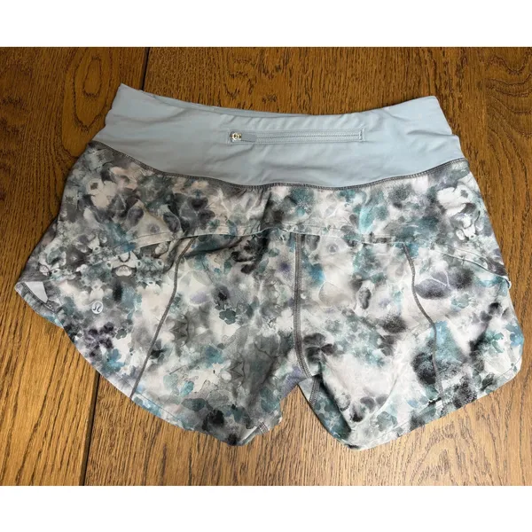 Lululemon Speed Up Mid Rise Shorts 4" Inseam Kaleidofloral Multi/Blue Cast Sz 4 - Image 6