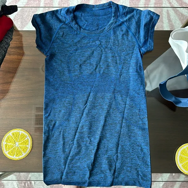 Lululemon BLUE SWIFTLY SHORT SLEEVE TOP SIZE 4 - Image 2