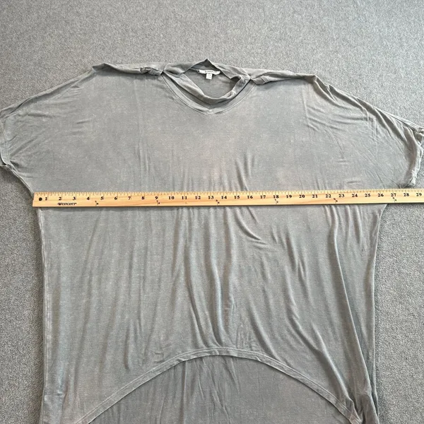 Jodifl Cutout Choker Tee Shirt Women Medium Gray High Low Dolman Sleeve Distress - Image 6