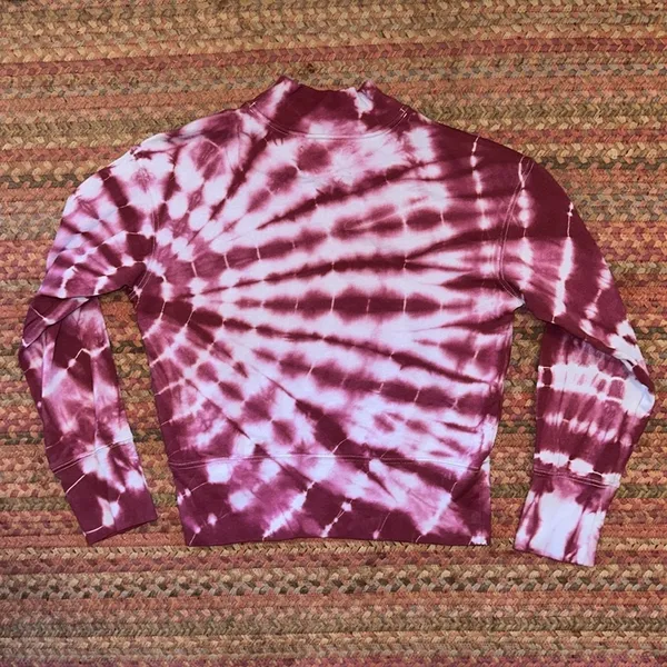 Calvin Klein Jeans Mock Neck Red & Grey Tie Dye Sweatshirt - Image 4
