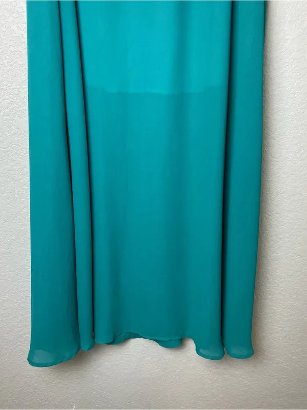 Bnwt! Alya Flowing Teal Maxi Chiffon Skirt with Elastic Waistband Size M - Image 3