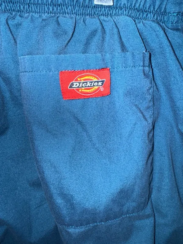 Dickies Women's Elastic Waist Cargo Scrub Pants in Teal - Image 6