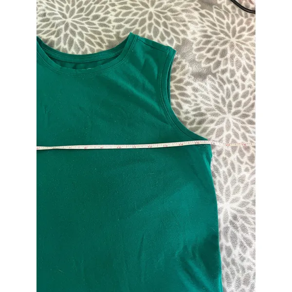 Banana Republic Timeless Shirt XS Green Sleeveless Jewel Tone Minimalist‎ Basic - Image 4
