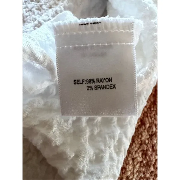 Jane and Delancey White Textured Blouse Size XL Rayon Stretch Top - Image 6