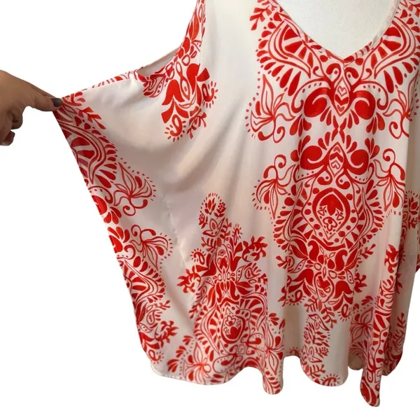Show Me Your Mumu Peta Boo Tunic Top Dress‎ Red White Small Oversized Artsy Boho - Image 7