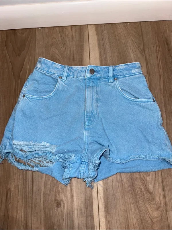 Rolla’s high waisted dusters raw hem denim shorts size 26 - Image 2