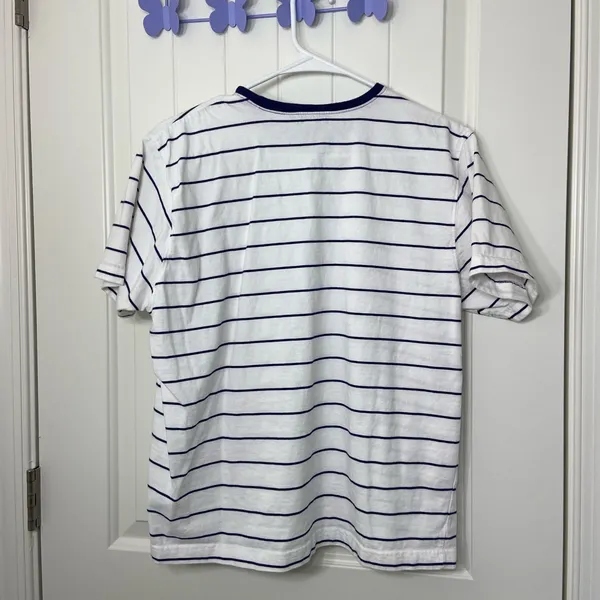 Chelsea Cambell‎ women’s white navy striped shirt sleeve tshirt top XL - Image 4