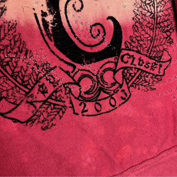 Key Closet Hoodie Dipped Tie Dye Full Zip Hooded Sweater Studded Y2K Grunge 2003 - Image 9
