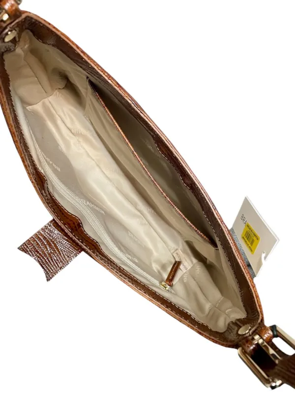 Brahmin Kyrie Jardim Woven Raffia & Embossed Leather Buckled Snap Shoulder Bag - Image 8