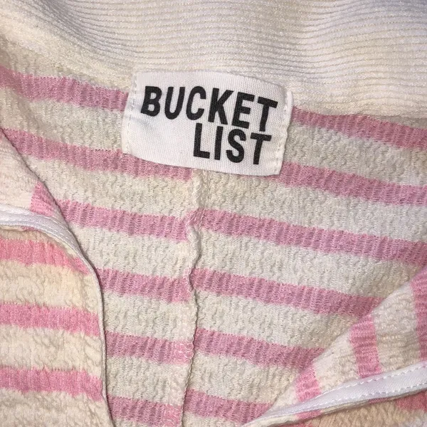 Bucket List pink striped top size medium oversized - Image 3