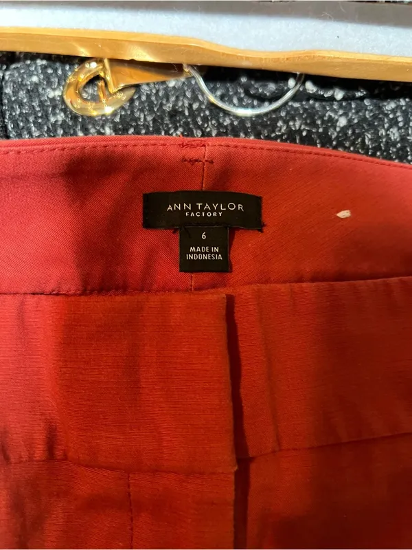 Ann Taylor Women's Size‎ 6 Skinny Dress Pant Burnt Red Orange Stretch Cotton - Image 8