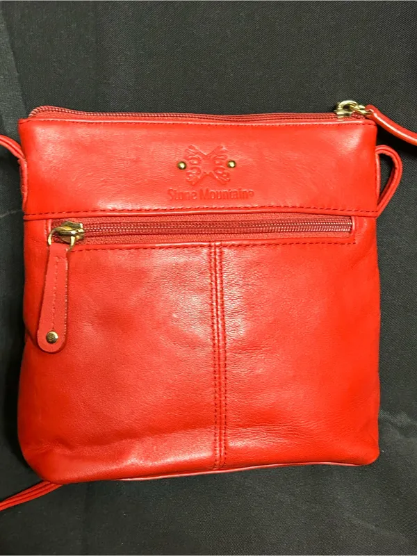Stone Mountain Red Quilted Crossbody Bag with Heart Charm - Image 2